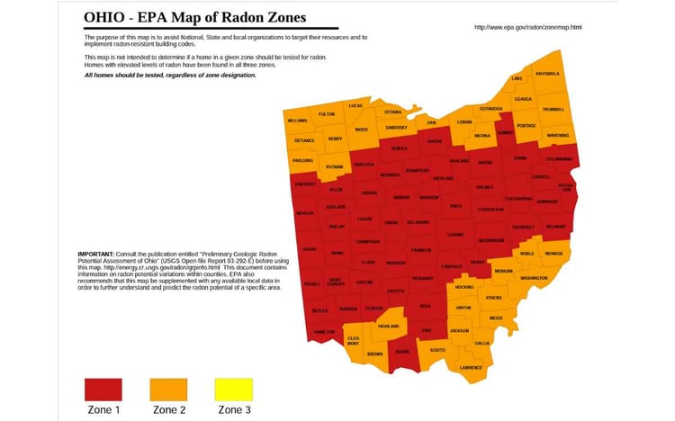 Ohio EPA Radon Zones_ The Geiler Company