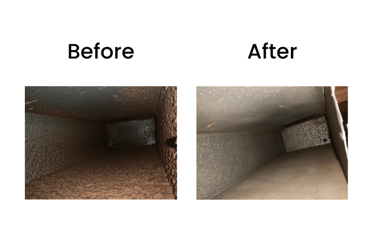 dirty duct before and after cleaning_the geiler company