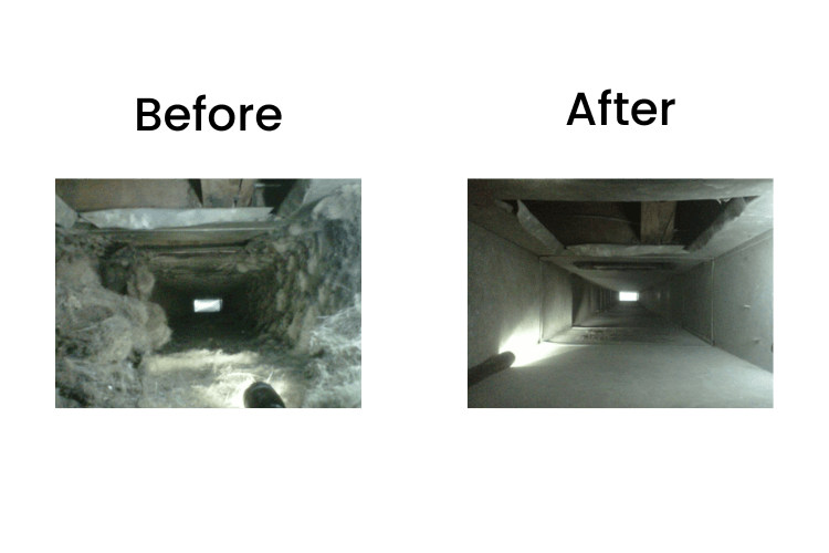 dust in duct before and after cleaning_the geiler company