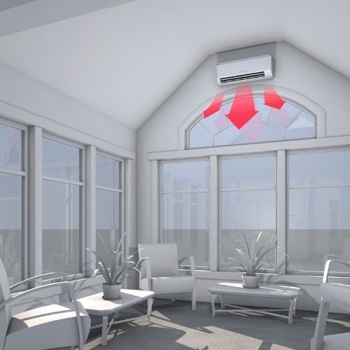 sunroom heating and cooling-ductless mini split systems- The Geiler Company